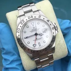 ROLEX EXPLORER II 16570 POLAR WHITE DIAL STEEL OYSTER BRACELET WITH STEEL BEZEL