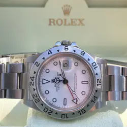 Rolex Explorer II 16570 Polar White Dial Steel Oyster Bracelet with Steel Bezel