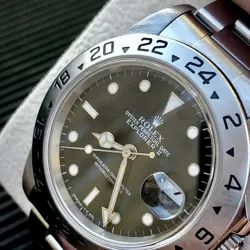 Rolex Explorer II 16570 Black Dial Steel Oyster Bracelet with Steel Bezel
