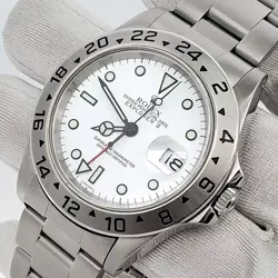 ROLEX EXPLORER II 40MM POLAR WHITE STAINLESS STEEL WATCH 16570