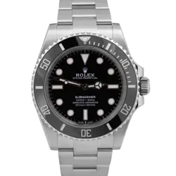 2023 MINT ROLEX SUBMARINER 41MM NO-DATE BLACK CERAMIC STAINLESS STEEL 124060 LN