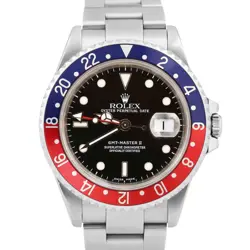 ROLEX GMT-MASTER II PEPSI RED BLUE STAINLESS STEEL OYSTER 40MM 16710 WATCH BOX