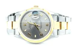 Rolex 15203 P Tritium Oyster Perpetual Date Two-Tone Gray Dial 34mm c.2000
