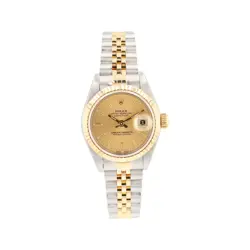 B+P ROLEX DATEJUST 79173 26MM CHAMPAGNE INDEX DIAL FLUTED BEZEL JUBILEE BAND
