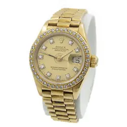 Ladies Rolex OP Datejust President Ref. 69278 Diamond Dial/Bezel As Is W110314-1