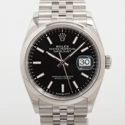 ROLEX DATEJUST 126200 SS AT BLACK DIAL JUBILEE BRACELET 3 EXTRA LINKS