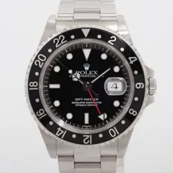 ROLEX GMT MASTER 16700 SS AT BLACK DIAL 2 EXTRA LINKS