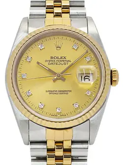 ROLEX DATEJUST DIAMOND 16233G X MEN'S AUTOMATIC #T093