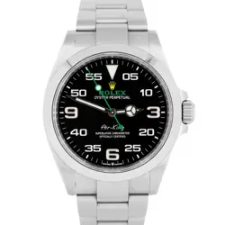 2022 NEW PAPERS ROLEX AIR-KING 40MM BLACK GREEN STAINLESS STEEL WATCH 126900 BOX