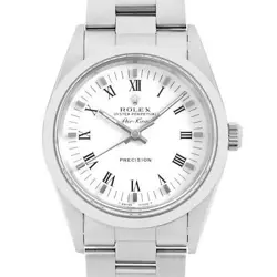 ROLEX AIR KING 14000 WHITE CENTER ROME E NUMBER SECOND HAND MENS