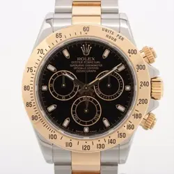ROLEX DAYTONA 116523 SS×YG AT BLACK DIAL 1 EXTRA LINK