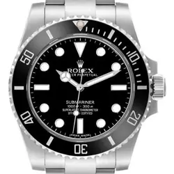 ROLEX SUBMARINER BLACK DIAL CERAMIC BEZEL STEEL MENS WATCH 114060