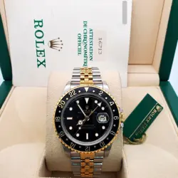 GOLD/STEEL BLACK WATCH