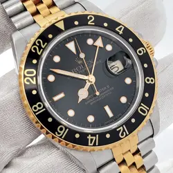 GOLD/STEEL BLACK WATCH