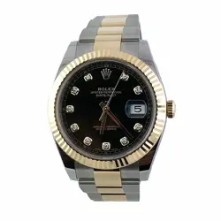 ROLEX DATEJUST 41 126333 BLACK DIAMOND DIAL TWO TONE 