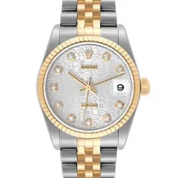 ROLEX DATEJUST MIDSIZE STEEL YELLOW GOLD DIAMOND LADIES WATCH 78273