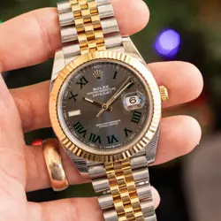 ROLEX 126333 DATEJUST 41 TWO TONE WIMBLEDON WATCH WITH BOX AND PAPERS