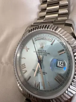 ROLEX DAY-DATE 228236 SILVER PRESIDENT BRACELET WITH SILVER BEZEL