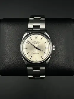 ROLEX AIR-KING 5500 SILVER DIAL 34MM STAINLESS STEEL AUTOMATIC WATCH - 1987