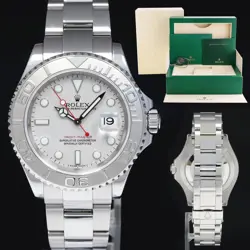 2001 MINT ROLEX YACHT-MASTER 16622 STEEL PLATINUM BEZEL OYSTER 40MM WATCH BOX