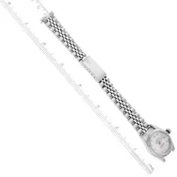 ROLEX DATEJUST STEEL WHITE GOLD SILVER DIAMOND DIAL LADIES WATCH 69174