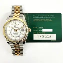 2024 ROLEX SKY-DWELLER 336933 42MM STEEL & GOLD, WHITE DIAL, BOX & PAPERS