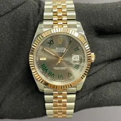 ROLEX DATEJUST 41MM WIMBLEDON DIAL WATCH 126331 ROSE GOLD