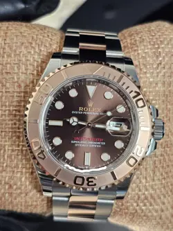 NEW 2023 ROLEX YACHT-MASTER 37MM TWO-TONE 18K ROSE CHOCOLATE BROWN 268621 WATCH
