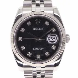 USED ROLEX DATEJUST 116234G BLACK CASE: 36.0MM BAND: 17CM MEN'S WATCH #13117
