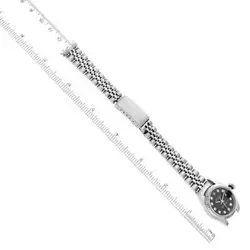 ROLEX DATEJUST STEEL WHITE GOLD BLACK DIAMOND DIAL LADIES WATCH 79174