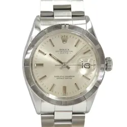 USED ROLEX OYSTER PERPETUAL DATE 1501 SILVER MEN'S WATCH #11297