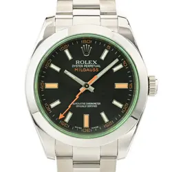 USED ROLEX MILGAUSS 116400GV BLACK CASE: 40MM BAND: 18CM MEN'S WATCH #11117