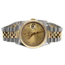 USED ROLEX Datejust 16233G Gold Case: 36.0mm Band: 19.5cm Men's Watch #19647
