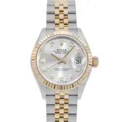 ROLEX DATEJUST 10P DIAMOND 279173G SILVER RANDOM NUMBER SECOND HAND WOMEN