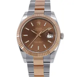 ROLEX DATEJUST 41 41MM STEEL 18K ROSE GOLD CHOCOLATE DIAL 126331