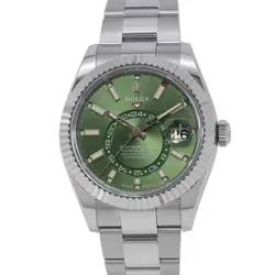 ROLEX SKY-DWELLER 42MM STAINLESS STEEL 18K WHITE GOLD MINT GREEN DIAL 336934