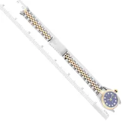 ROLEX DATEJUST STEEL YELLOW GOLD BLUE DIAMOND DIAL LADIES WATCH 79173