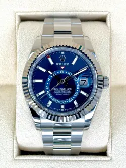 NEW 2024 ROLEX SKY-DWELLER 42MM 336934 STAINLESS STEEL OYSTER BLUE DIAL