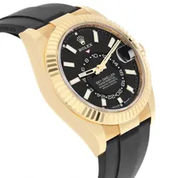 Rolex Sky-Dweller 18k Yellow Gold Oysterflex Watch 336238 Black Dial Box/Papers