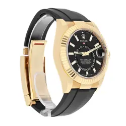 Rolex Sky-Dweller 18k Yellow Gold Oysterflex Watch 336238 Black Dial Box/Papers