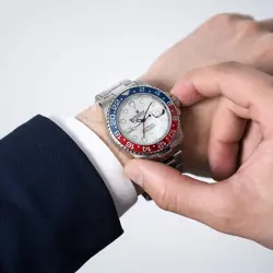 Rolex GMT-Master II Watch 40MM Meteorite Index Hour Markers Dial White Gold