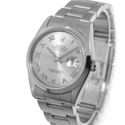 ROLEX DATEJUST 36MM STAINLESS STEEL SILVER ROMAN DIAL & SMOOTH BEZEL 16200