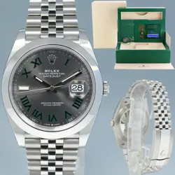 2024 NEW PAPERS ROLEX DATEJUST 41 STEEL 126300 WIMBLEDON JUBILEE 41MM WATCH BOX