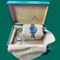 ROLEX LADY DATEJUST WATCH 79173 STEEL AND 18K YELLOW GOLD BLUE DIAMOND DIAL