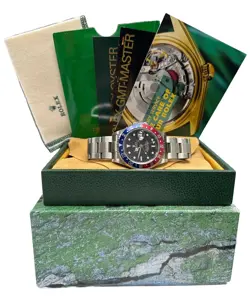 UNPOLISHED Rolex GMT-Master II PEPSI Red Blue Steel Oyster 40mm 16710 Watch BOX