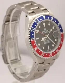 UNPOLISHED Rolex GMT-Master II PEPSI Red Blue Steel Oyster 40mm 16710 Watch BOX