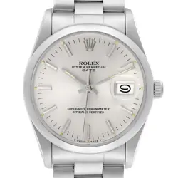 ROLEX DATE WHITE DIAL SILVER DIAL STEEL VINTAGE MENS WATCH 1500