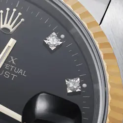 ROLEX Datejust 10P Diamond 16233G Black X Number second hand mens