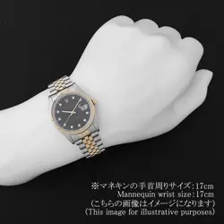 ROLEX Datejust 10P Diamond 16233G Black X Number second hand mens