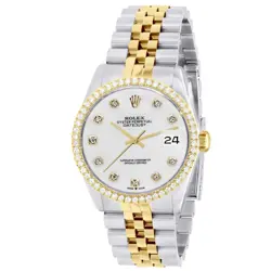 36MM DIAMOND BEZEL STEEL/YELLOW GOLD MOP DIAMOND DIAL JUBILEE BRACELET ROLEX